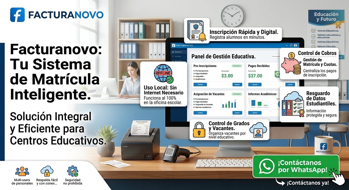 Sistema de Matrícula — software de escritorio FacturaNovo